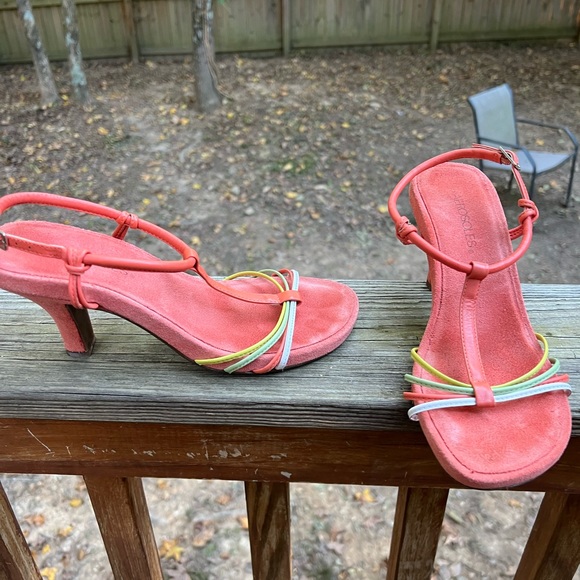 AEROSOLES Colorful Suede Strappy Kitten Heels 7B - Picture 2 of 12
